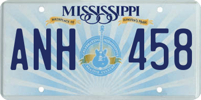 MS license plate ANH458