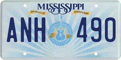 MS license plate ANH490
