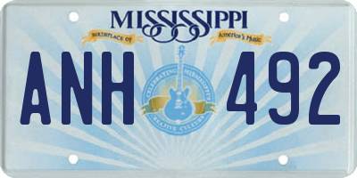 MS license plate ANH492
