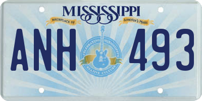 MS license plate ANH493
