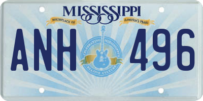 MS license plate ANH496