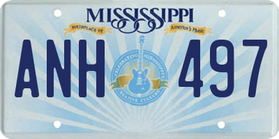 MS license plate ANH497