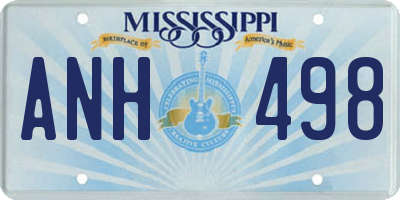 MS license plate ANH498