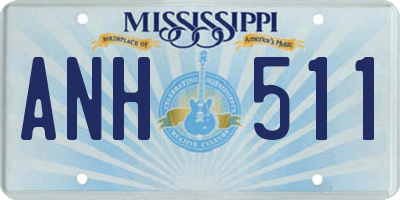 MS license plate ANH511