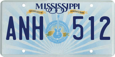 MS license plate ANH512