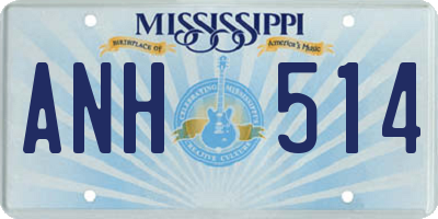 MS license plate ANH514