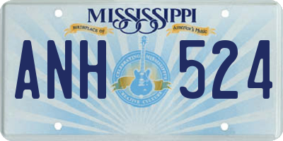 MS license plate ANH524