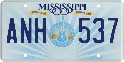MS license plate ANH537