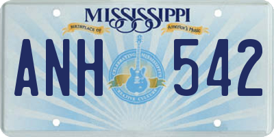 MS license plate ANH542