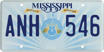 MS license plate ANH546
