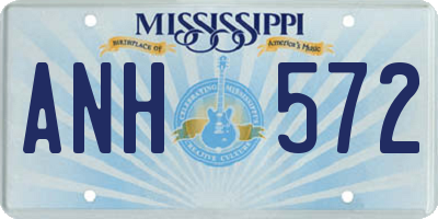 MS license plate ANH572