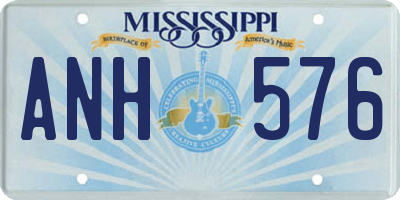 MS license plate ANH576