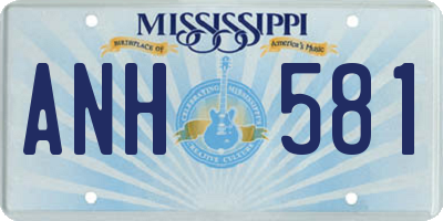 MS license plate ANH581