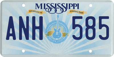 MS license plate ANH585