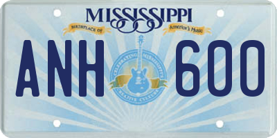 MS license plate ANH600
