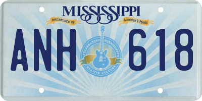 MS license plate ANH618
