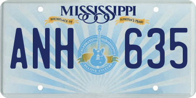 MS license plate ANH635