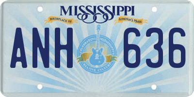 MS license plate ANH636