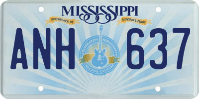 MS license plate ANH637
