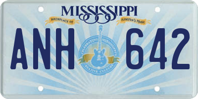 MS license plate ANH642