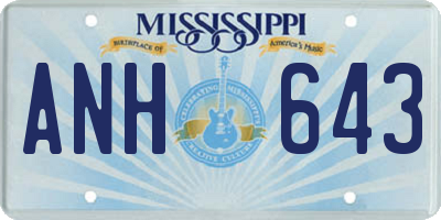 MS license plate ANH643