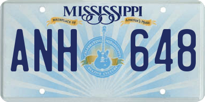 MS license plate ANH648