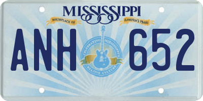 MS license plate ANH652