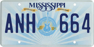 MS license plate ANH664