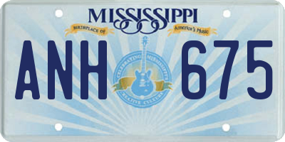 MS license plate ANH675