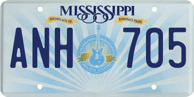 MS license plate ANH705