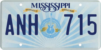 MS license plate ANH715