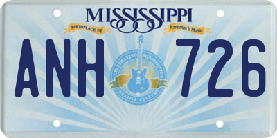 MS license plate ANH726