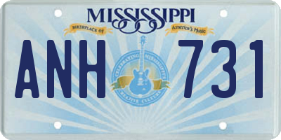 MS license plate ANH731