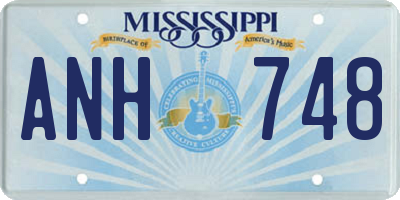 MS license plate ANH748