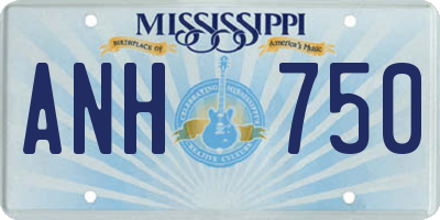 MS license plate ANH750