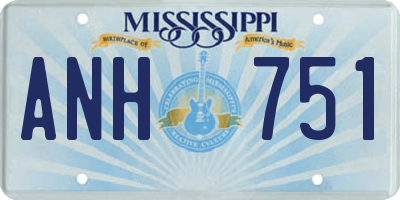 MS license plate ANH751