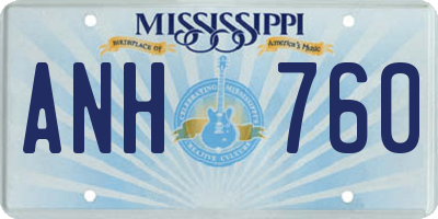 MS license plate ANH760