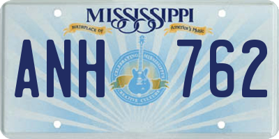 MS license plate ANH762