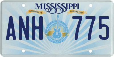 MS license plate ANH775
