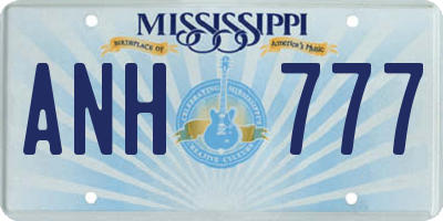 MS license plate ANH777