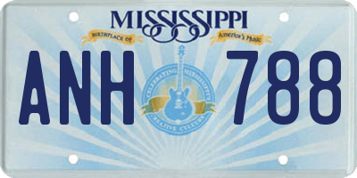 MS license plate ANH788