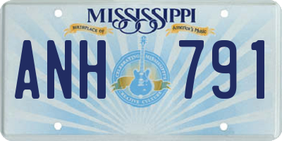 MS license plate ANH791
