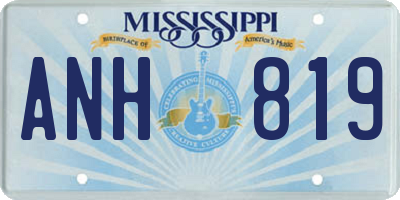 MS license plate ANH819
