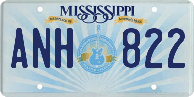 MS license plate ANH822