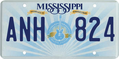 MS license plate ANH824