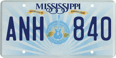 MS license plate ANH840