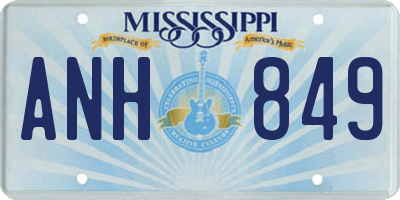 MS license plate ANH849