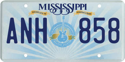 MS license plate ANH858