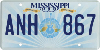 MS license plate ANH867