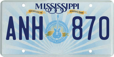 MS license plate ANH870